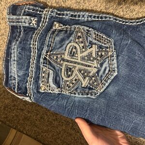 South Pole Blue Denim Jeans with Star Embellishments